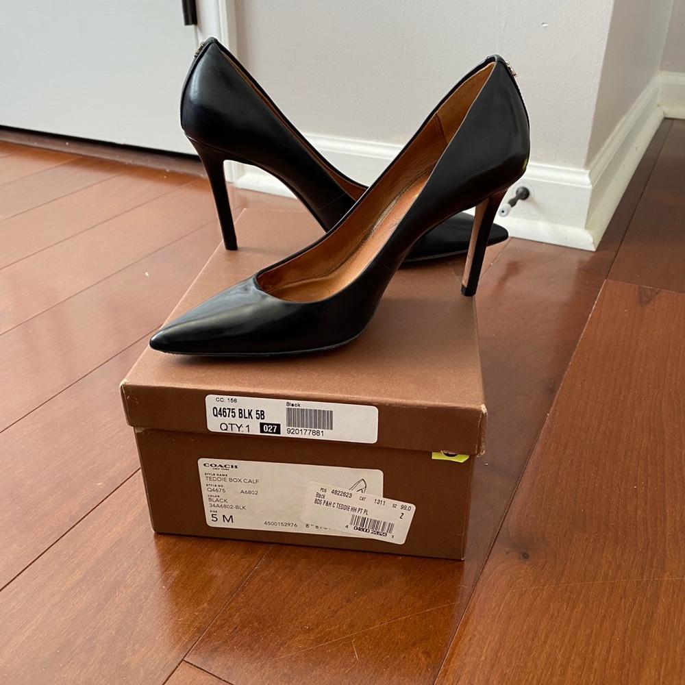 Coach teddie box calf heel size 5